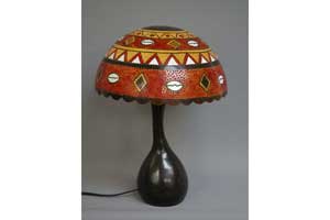Grande lampe en calebasse